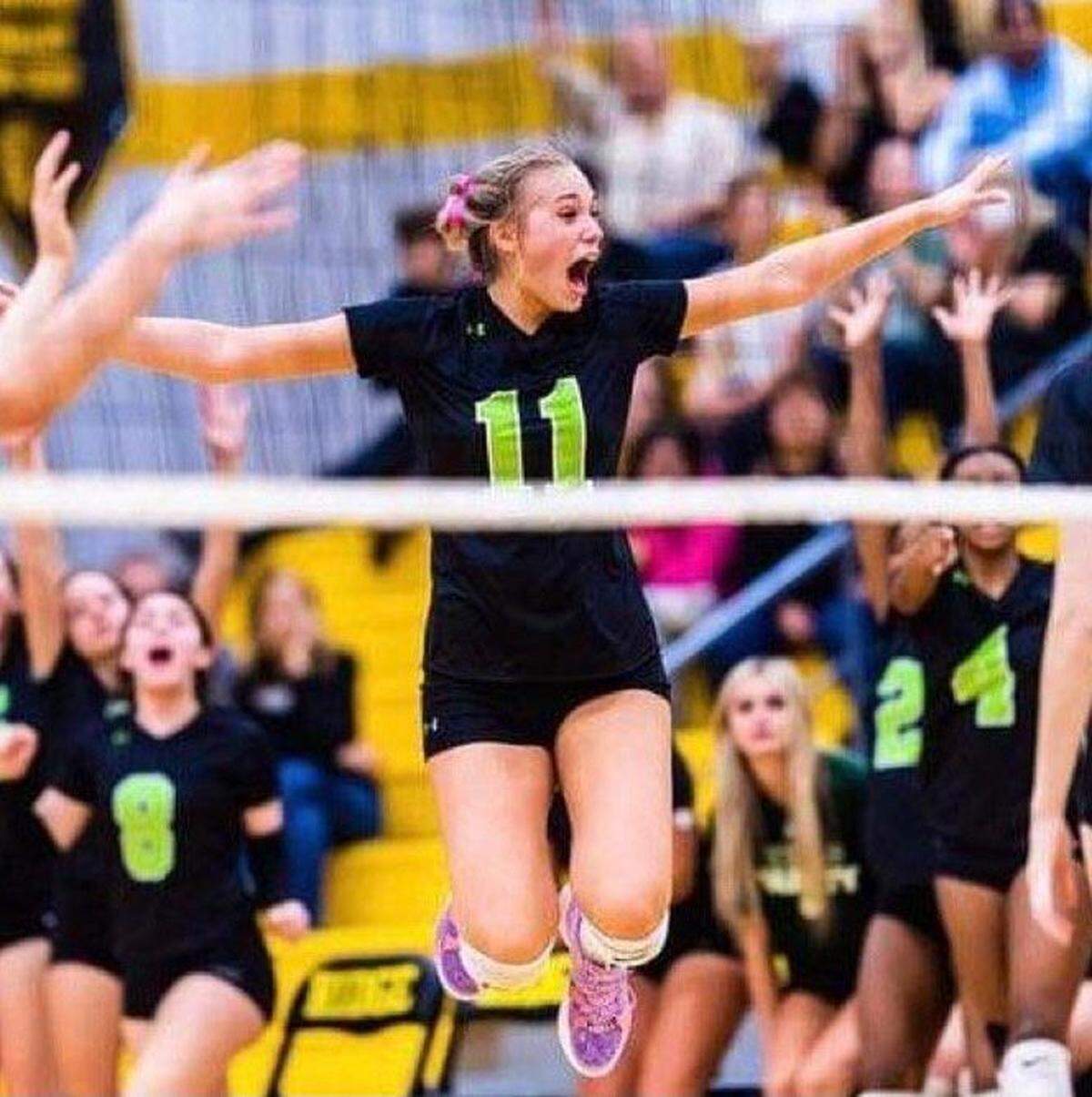 Birdville junior Caroline Kahle is the Star-Telegram all-area utility player of the year with 580 kills and 752 digs this season. (Matt Smith/Star-Telegram)