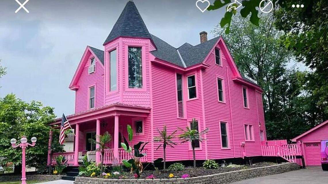 The exterior of the candy coated Victorian home