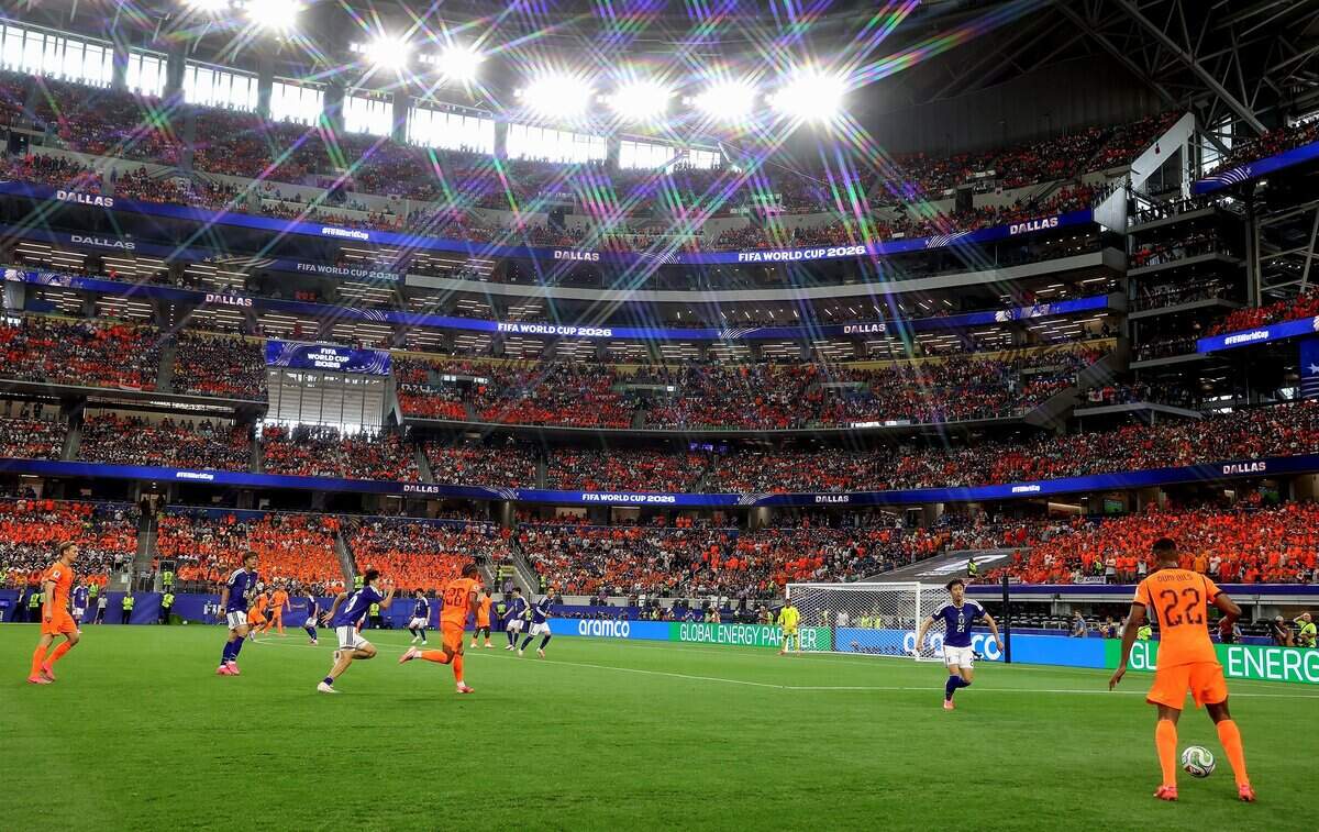 Netherlands takes on Japan during the first World Cup matchup at Dallas Stadium on Sunday, June 14, 2026, in Arlington.