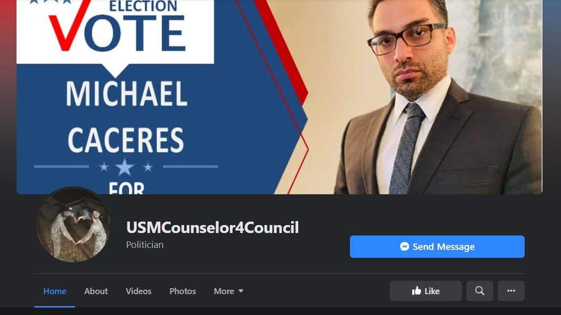 District 3 council candidate Michael Caceres, shown in this screen grab of his Facebook campaign page, said migrant children housed in Dallas is Fort Worth’s biggest issue.