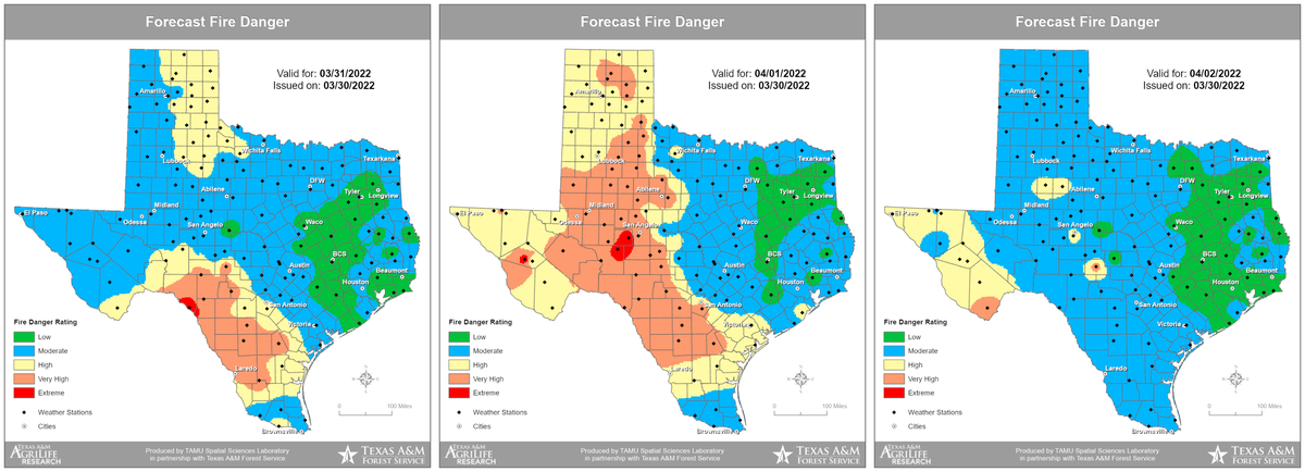 For the next three days, DFW is under moderate risk of fire danger.