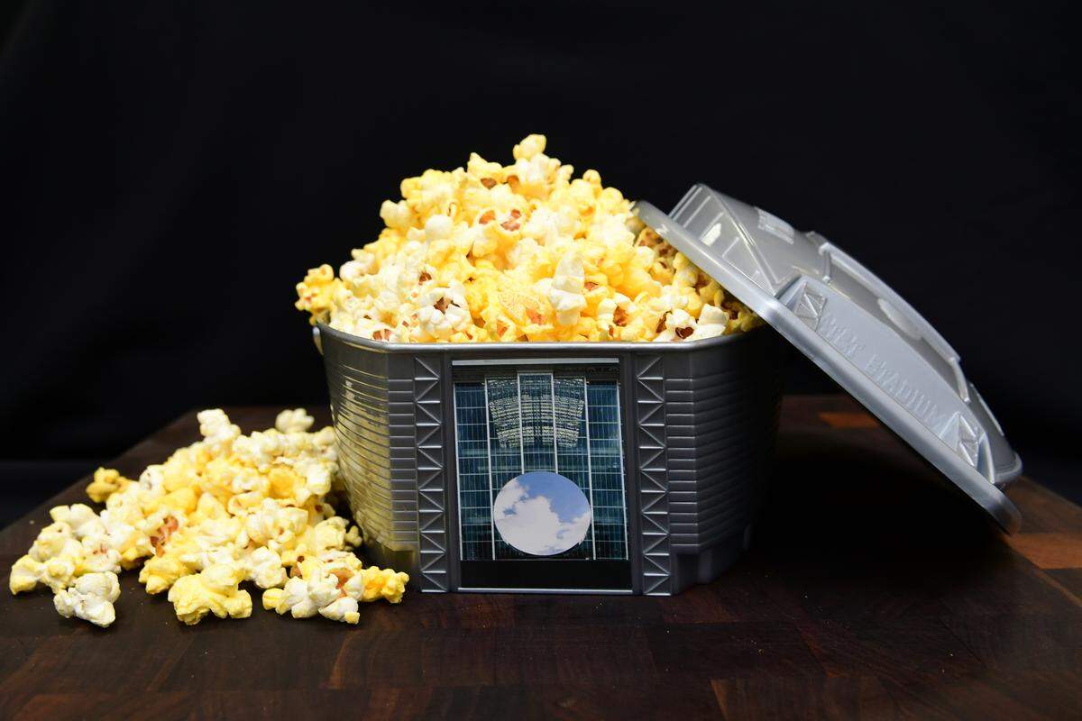 The Stadium Collectible Popcorn Bucket. Not as big as the actual stadium but still holds a lot of popcorn.