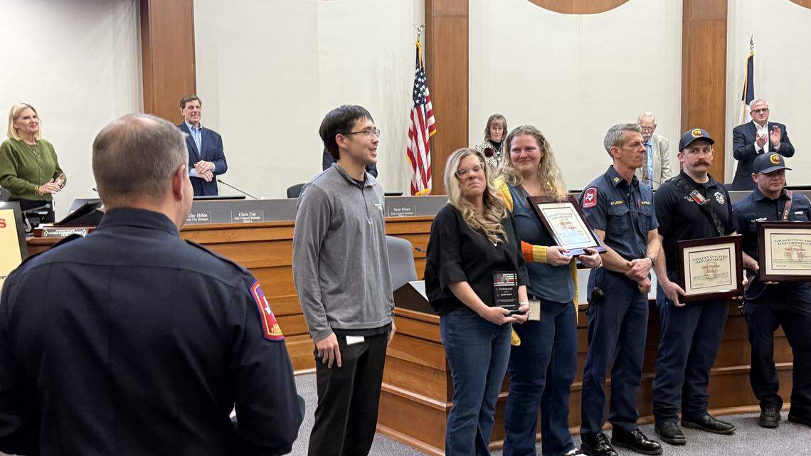 Grapevine staff, first responders honored for saving teen’s life at a rec center