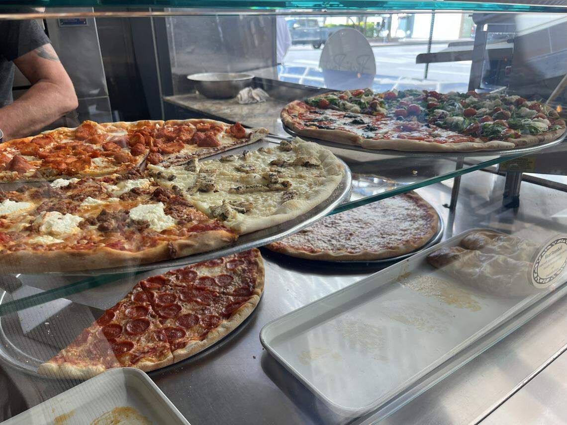 Pizzas by the slice at Picchi Pacchi in downtown Fort Worth.