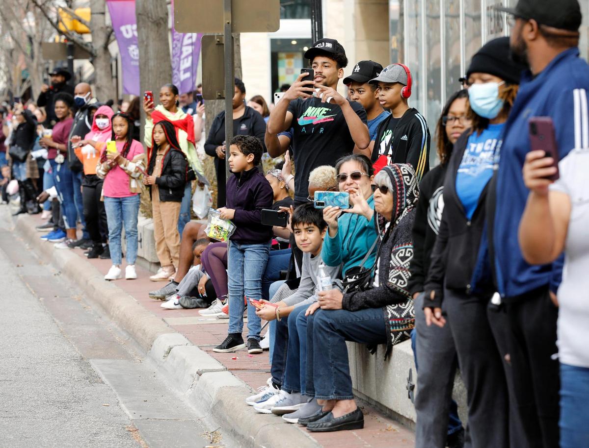 The crowd lined Houston Street during the 2023 MLK day parade in downtown Fort Worth, Texas, Monday, Jan. 16, 2023. (Special to the Star-Telegram Bob Booth)