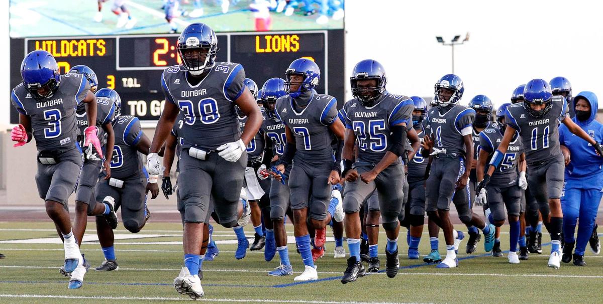The Fort Worth Dunbar Wildcats enter the field to face Dallas Life Oak Cliff, Friday night, September 11, 2020 played at Clark Stadium in Fort Worth, TX. Steve Nurenberg/Special to the Star-Telegram