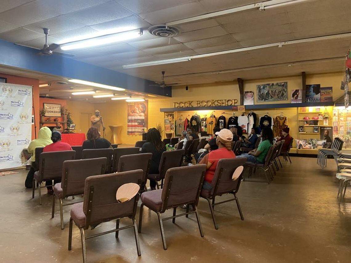 No topic is taboo on open mic night at The Dock Bookshop in Fort Worth.