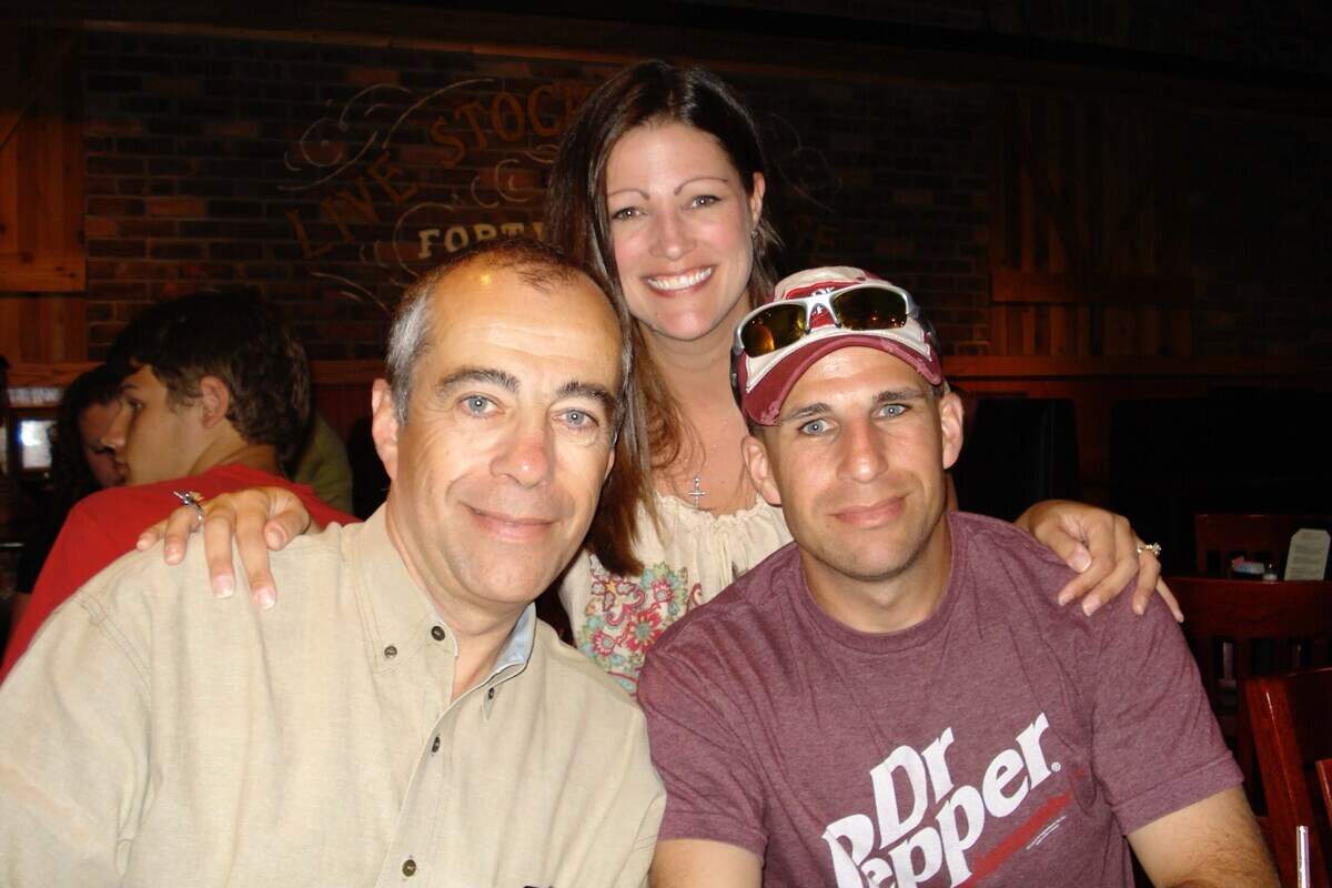 Angela Cutrer Strussion with her father, Eddie Cutrer, left, and brother Eddie Jr.