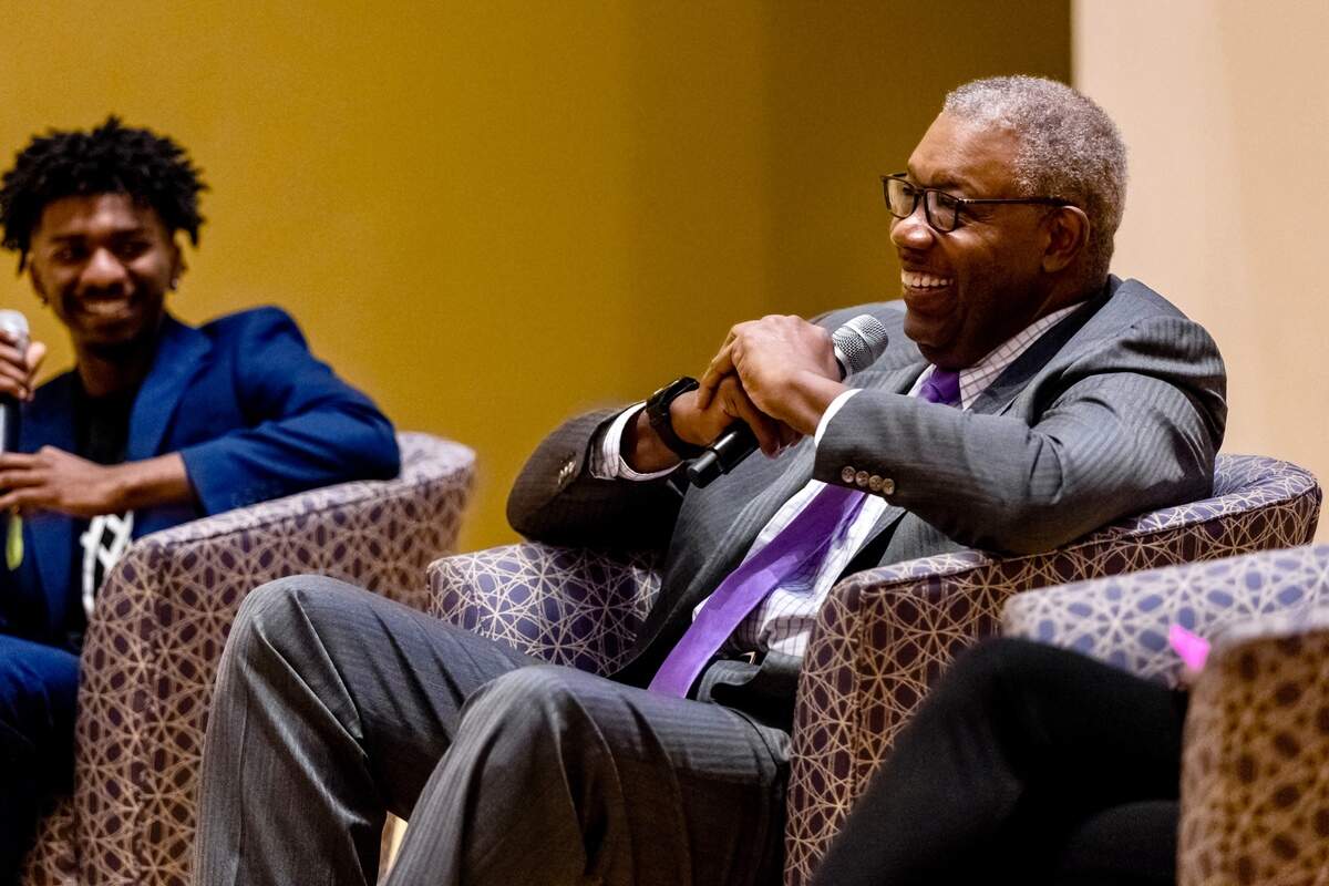 Dr. James Cash of Harvard, a former TCU basketball star, spoke to students and guests Nov. 10, 2022, in the Brown-Lupton University Union.