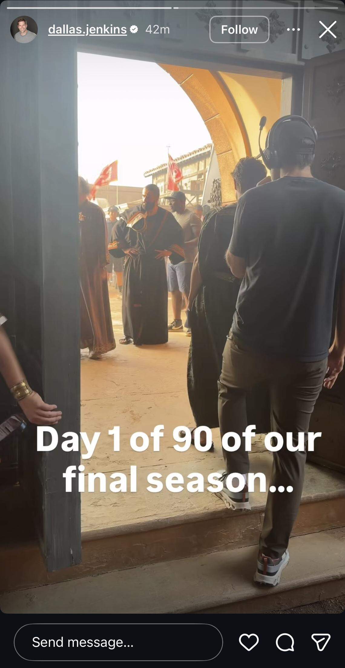 “The Chosen” creator Dallas Jenkins announces season 7 filming began on Monday, April 27.