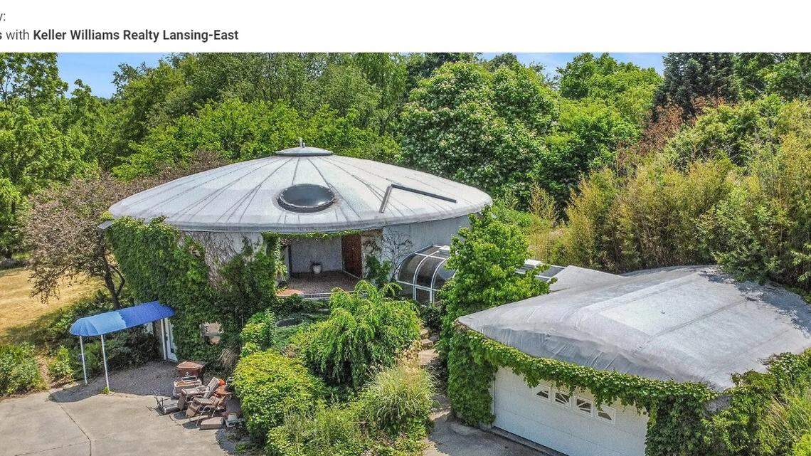 Exterior of the unusually shaped house