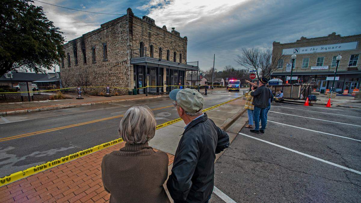 Granbury residents taking a look at the historic Nutt House Hotel after a fire early Thursday morning placed the future of the building in limbo.
