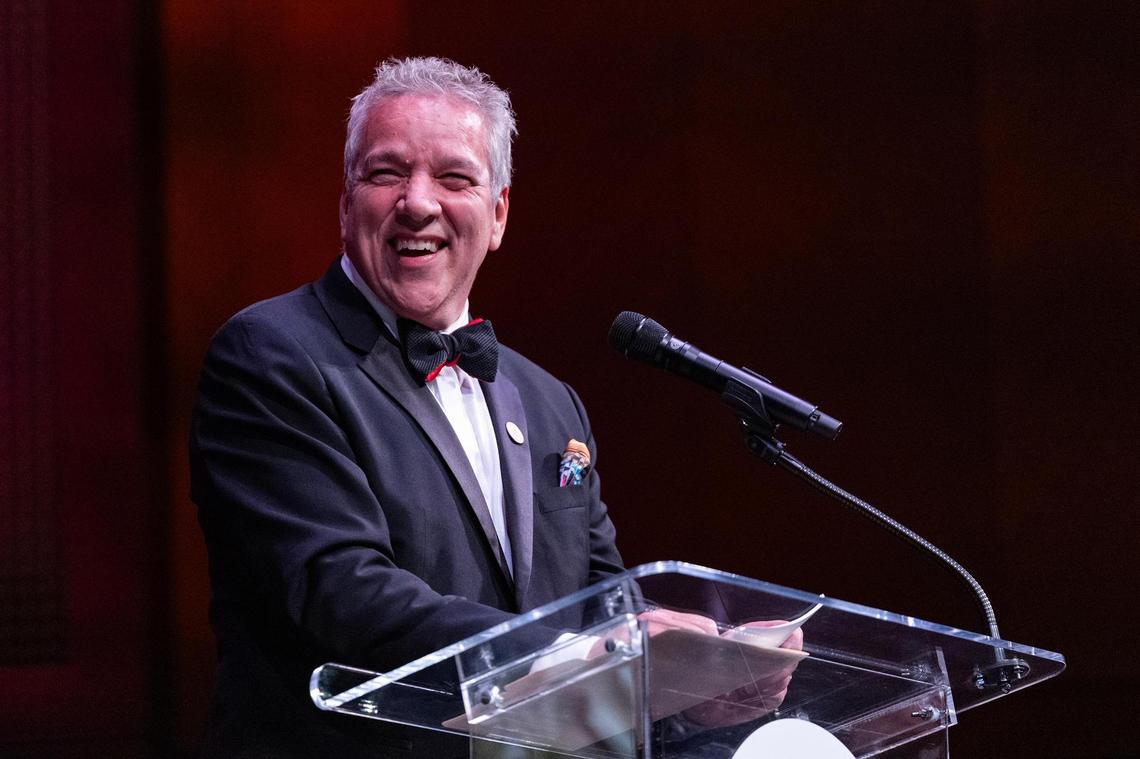 Jacques Marquis, the CEO of The Cliburn, speaks during the Van Cliburn International Piano Competition Awards Ceremony at Bass Performance Hall in Fort Worth on Saturday, June 7, 2025.