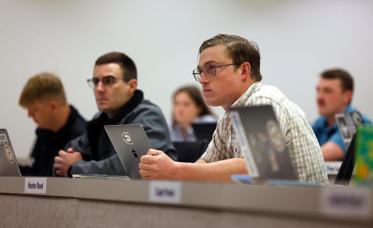 Students enrolled in the Ranch Management program prepare to take a final exam on May 5 at TCU.