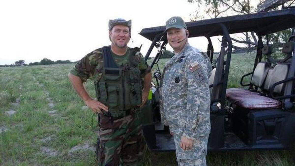 Fred McCarty (left) and Tony Tinderholt (right) spent time earlier this month in South Texas with the Texas Border Volunteers, who patrol private ranches in looking for people coming into the country illegally. They watch and observe any people they believe may be illegally in the country and report what they see to Border Patrol officials.
