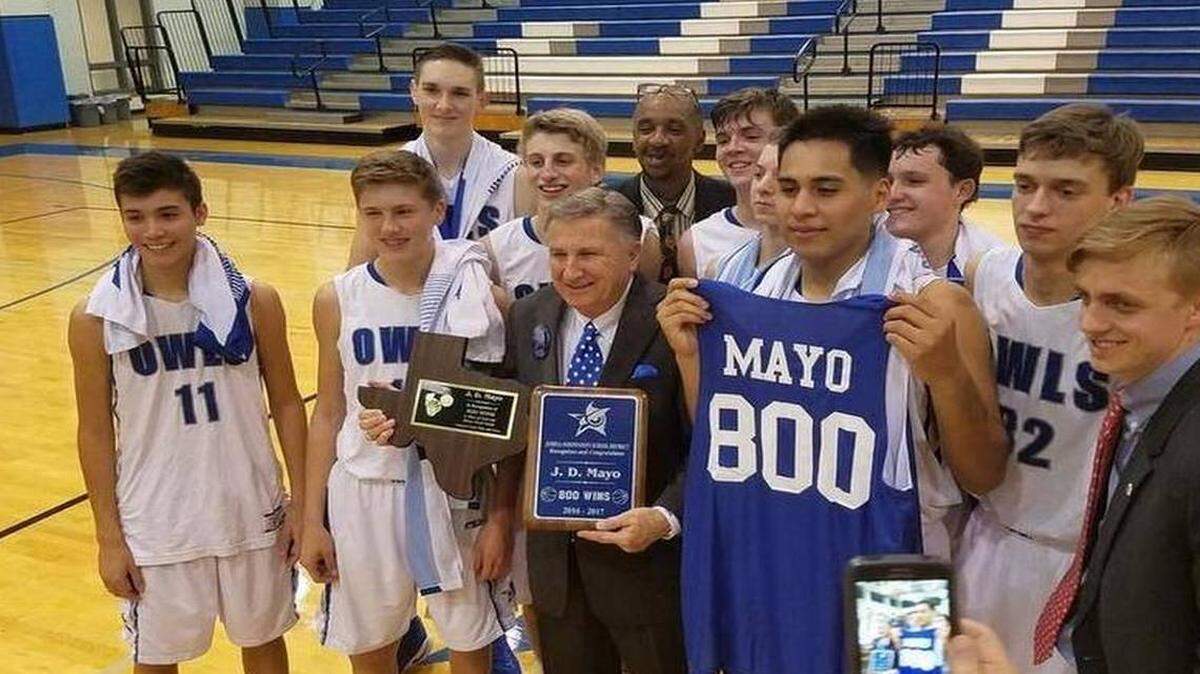 Joshua head coach J.D. Mayo won his 800th career game, November 2017.
