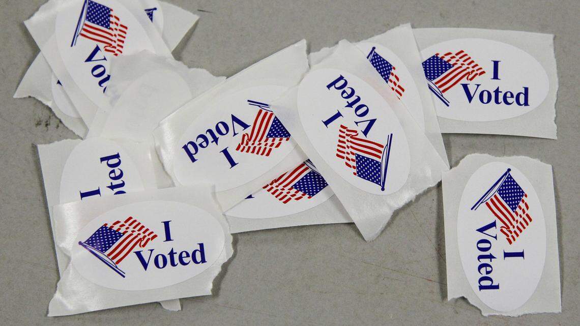 Voters get stickers to commemorate voting.