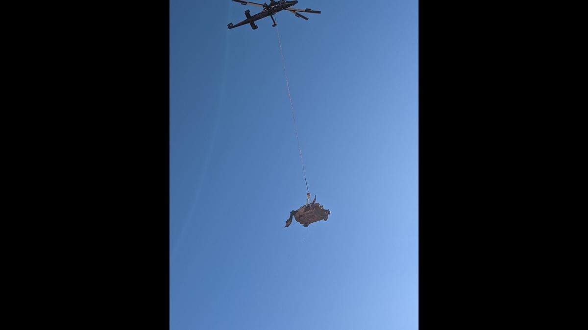 The abandoned three cars were stripped of easily removable pieces and lifted out of the Bluewater Canyon by cables to a parking lot a half mile away.