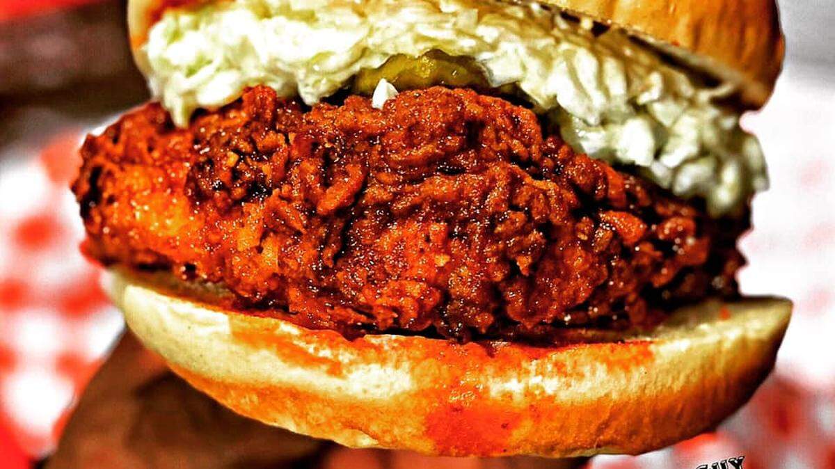 A Helen’s Hot Chicken sandwich.