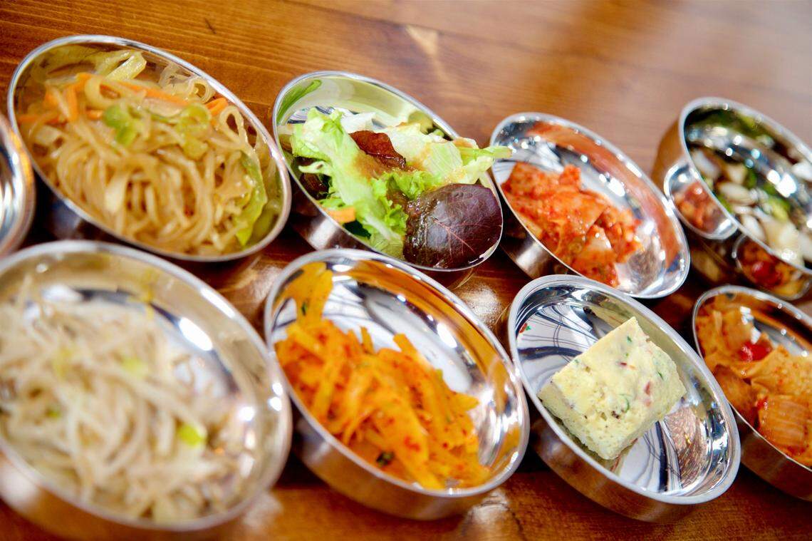 Side dishes at Hoya Korean Kitchen in Fort Worth October 12, 2017.