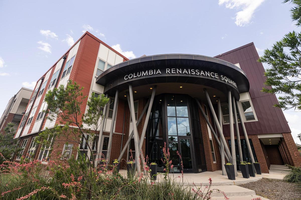 The Columbia Renaissance Square apartment complex is part of the redevelopment of the 200-acre site of the former Masonic Home and School of Texas in Renaissance Heights.