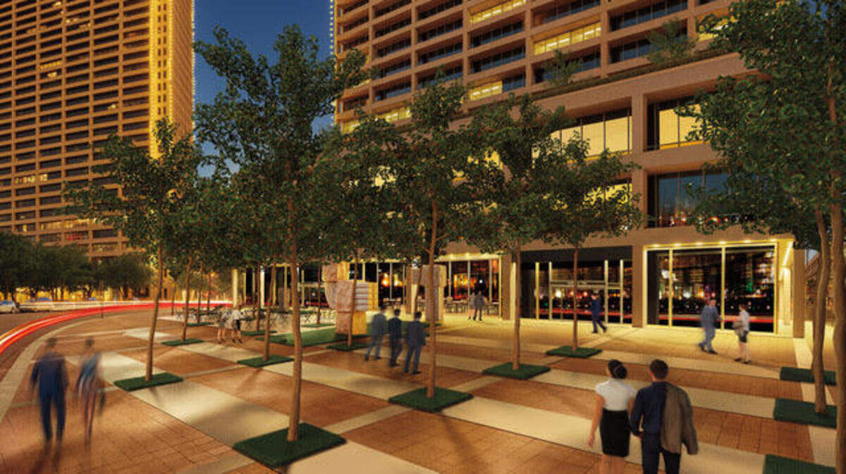 This is a rendering of what the First on 7th building will look like after the planned renovations.