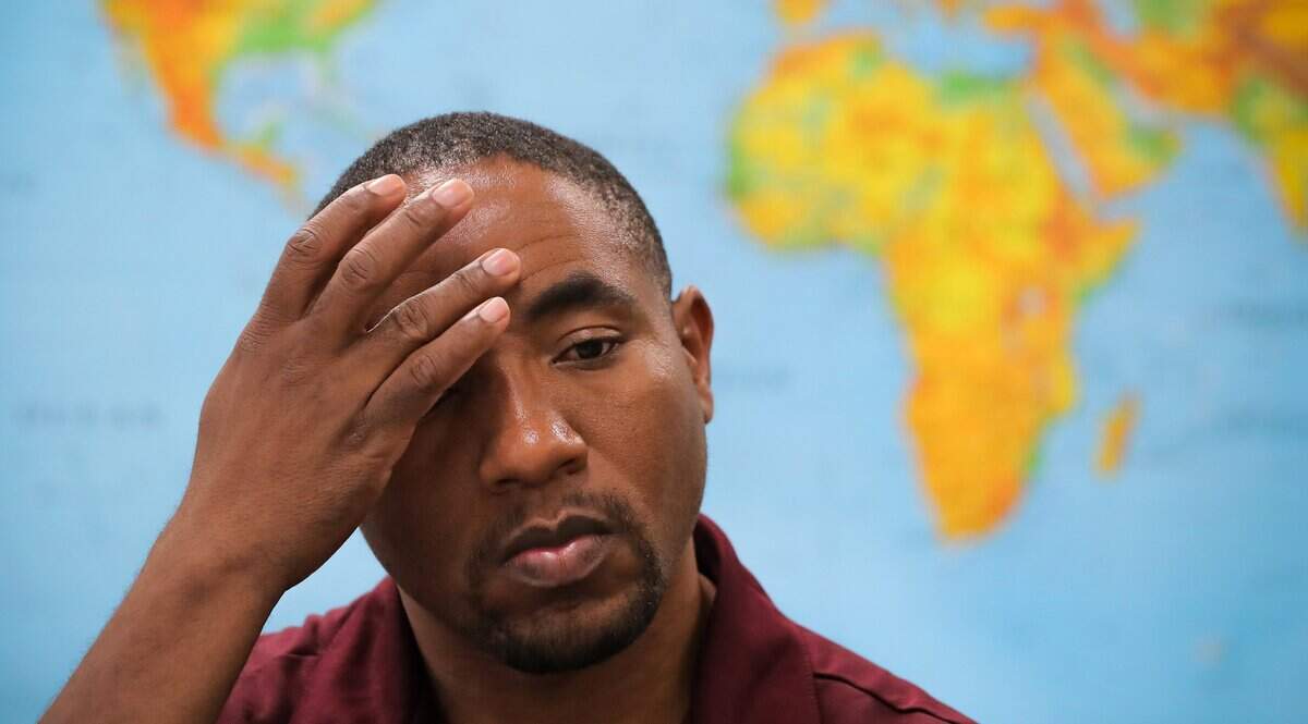 Twizere Buhinja, 36 who is a refugee from Congo, talks about the attack on his daughter, Dorika, 13, in April that damaged her heart and left her needing a heart transplant, Friday July 27, 2018.