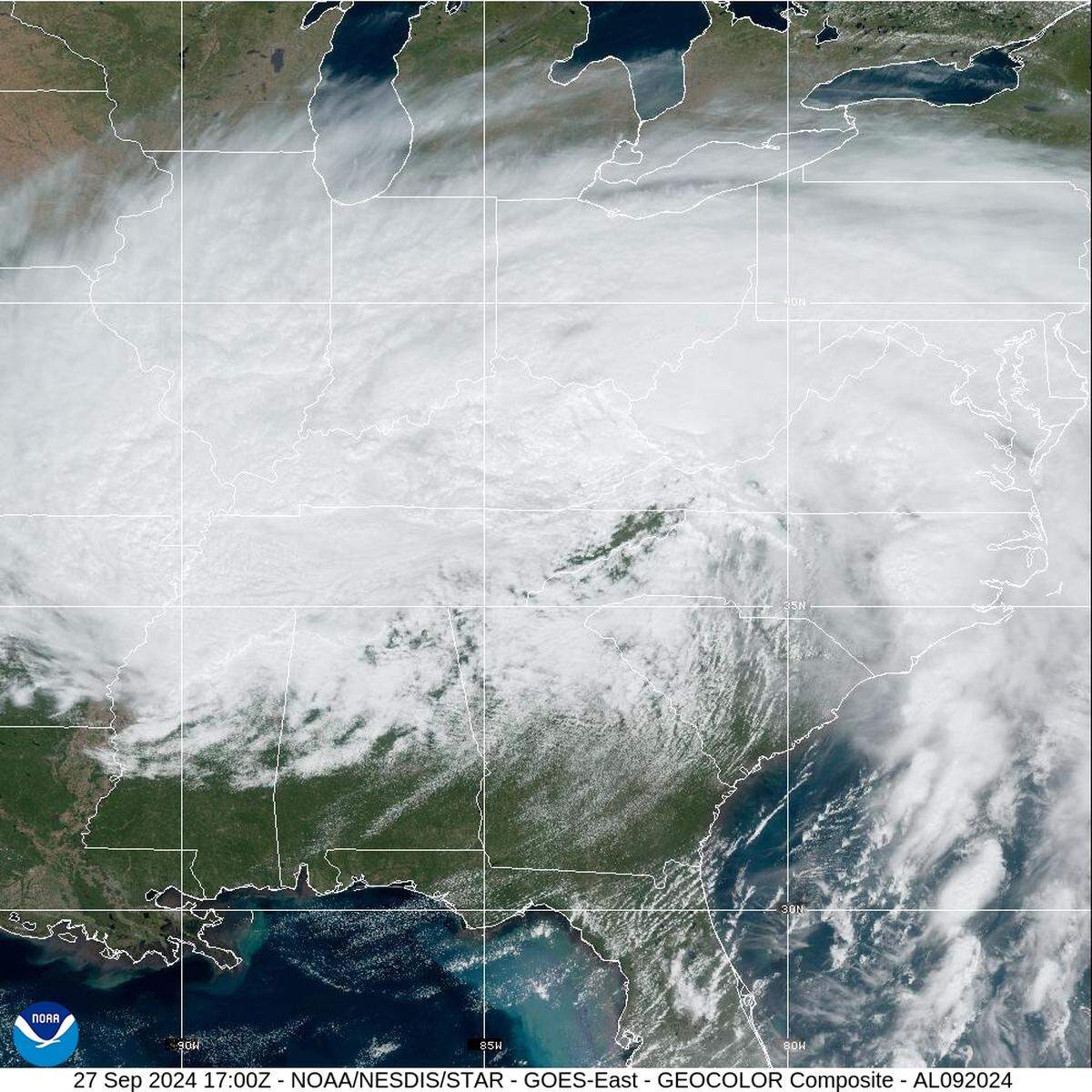Tropical Storm Helene as of mid-Friday.