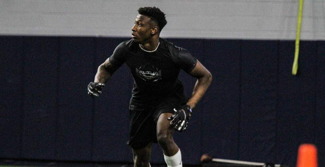 Flower Mound Marcus 4-star OLB Marcel Brooks, who’s committed to LSU, competes at The Opening at The Star in early July.