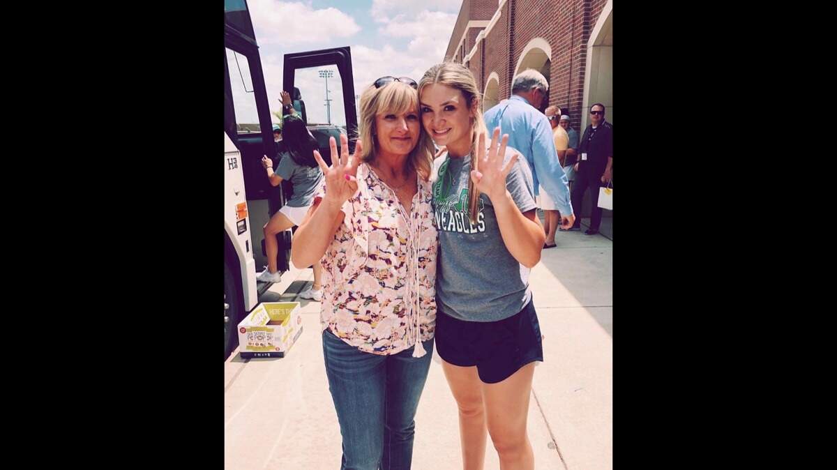 Eaton softball player Kennedy Crites and her mother