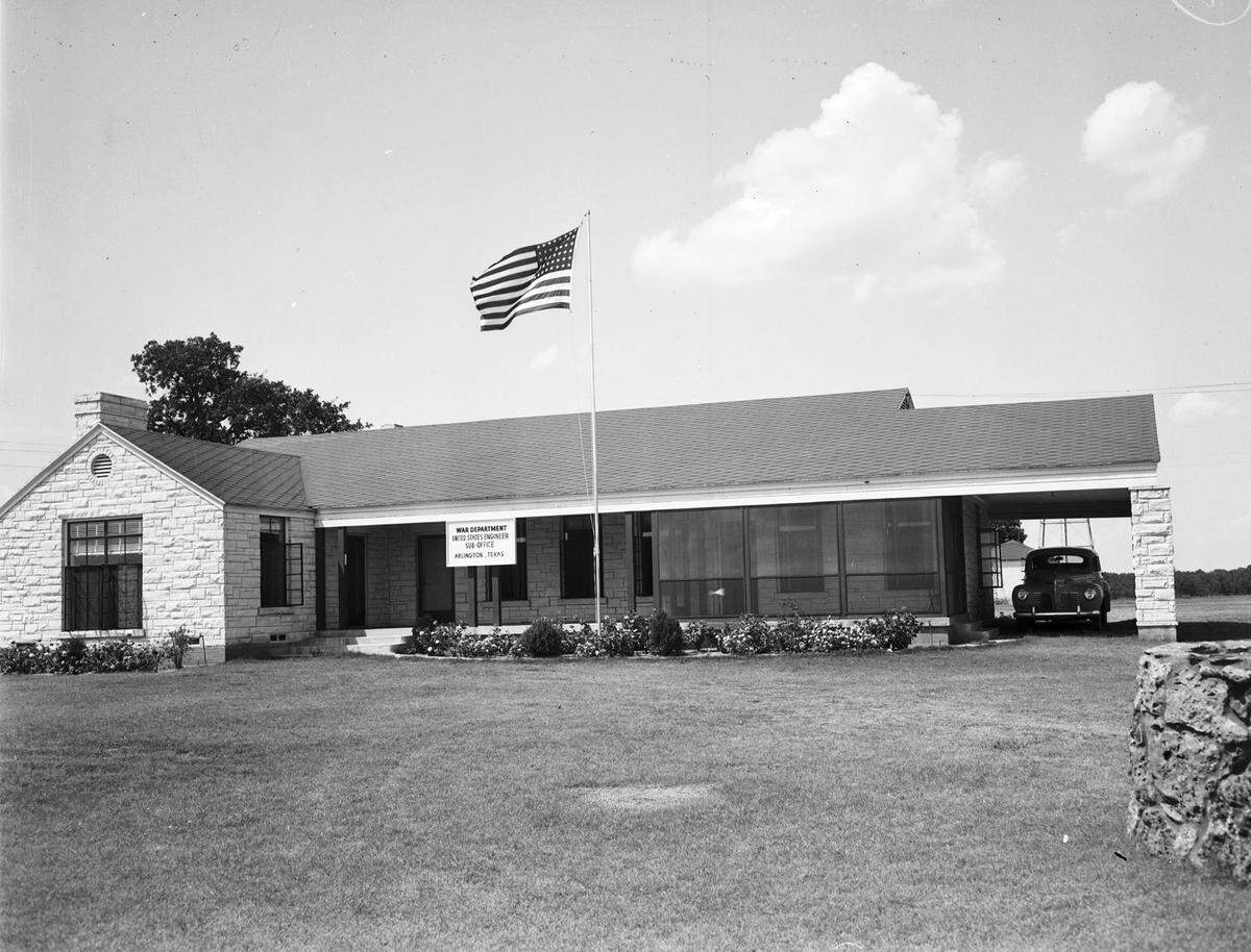 Aug. 20, 1942: Arlington Municipal Airport (Midway Airport), 6.8 miles north-northeast of Arlington, being built for Army use during World War II; field office of M.H. Huffman, resident engineer for War Dept.