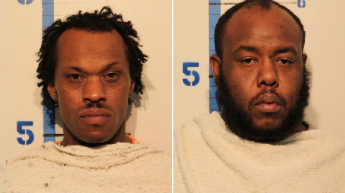 David Heffner, 34, and Jessie Caston Jr., 29, were arrested after Texas police say they stole a woman’s purse from her cart at a Rockwall Walmart.