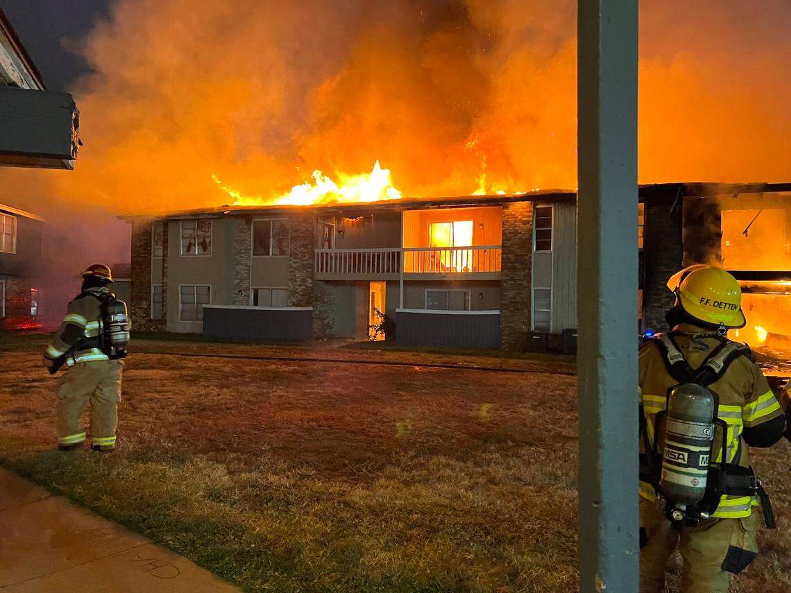Fire department crews in Amarillo battled an apartment fire Nov. 3.