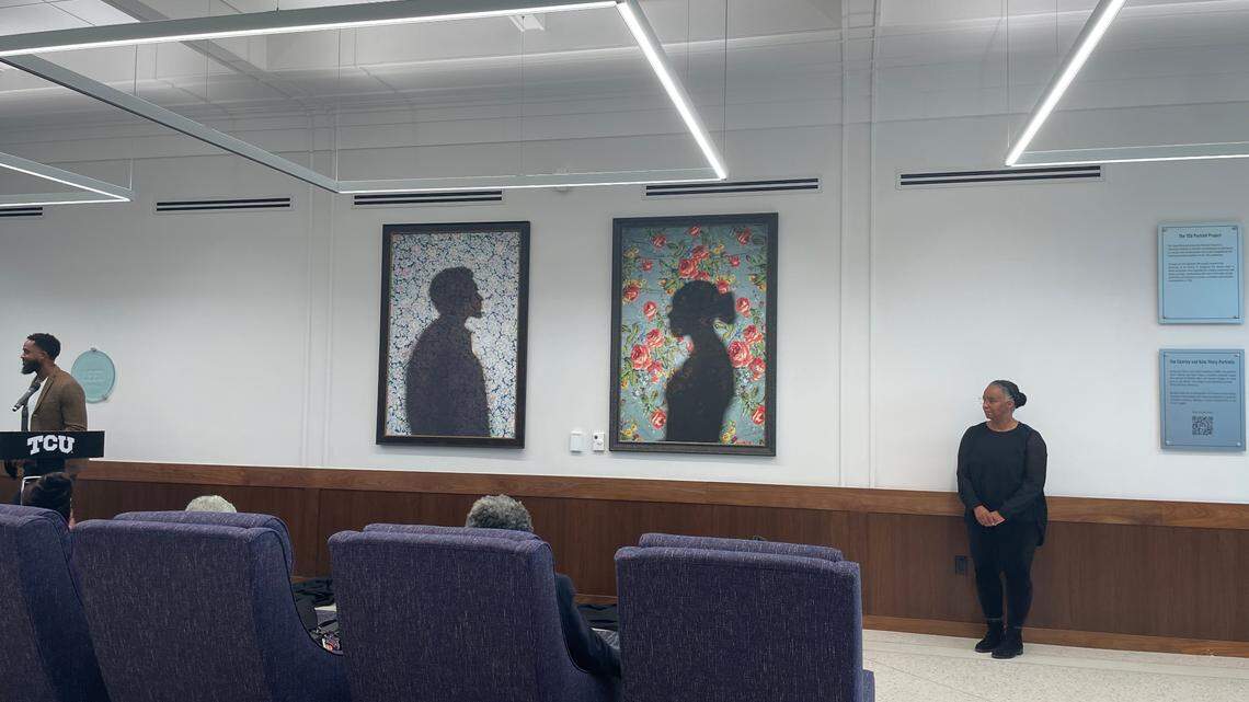 Two new portraits of formerly enslaved couple Charley and Kate Thorp were unveiled Thursday as part of TCU’s effort to diversify portraiture on its campus.