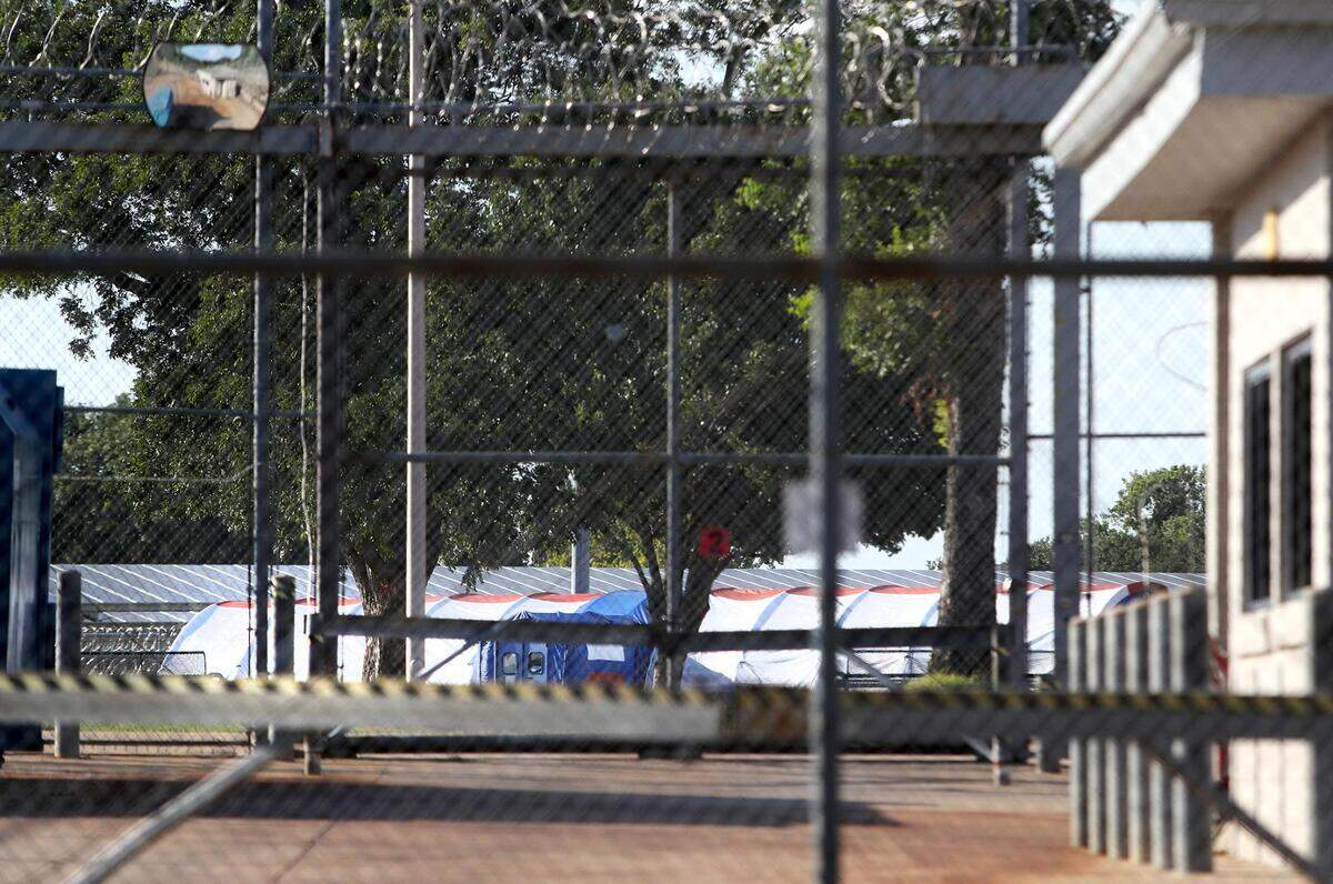 Medical tents can be seen inside the grounds of FMC Carswell on Aug. 1, 2020, during the height of the COVID pandemic.
