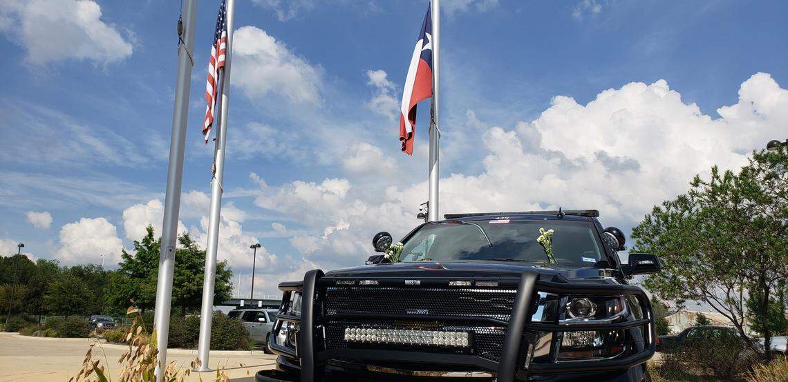 A memorial has been established to honor fallen Fort Worth Police Officer Garrett Hull at the Fort Worth Police Department Administration Building, 515 W. Felix St. A prayer service was held Saturday evening.