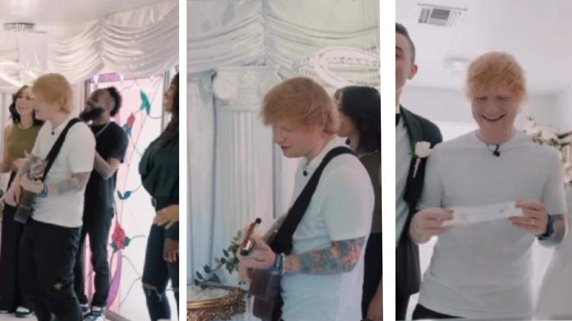 The singer just happened to pop in