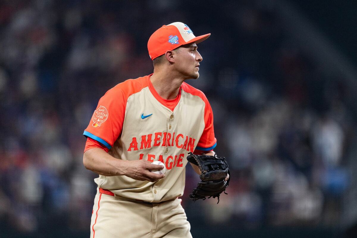 Texas Rangers shortstop Corey Seager fields a ball during the fifth inning of the 2024 MLB All Star Game at Globe Life Field in Arlington on Tuesday, July 16, 2024.