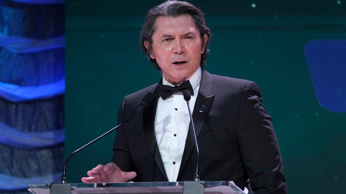 Lou Diamond Phillips, accepting an award during the 2023 Western Heritage Awards in April in Oklahoma City, visited UT Arlington  for a teaching residency. 