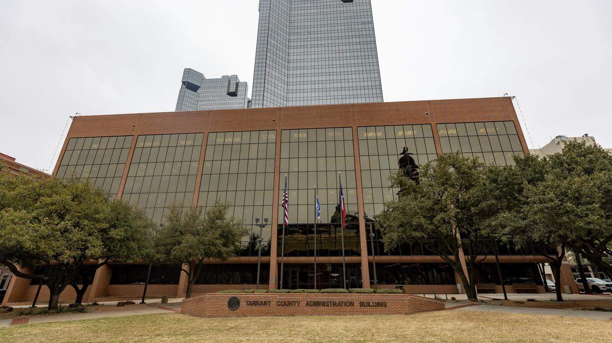 Outside of the Tarrant County Administration Building in Fort Worth on Tuesday, March 21, 2023.