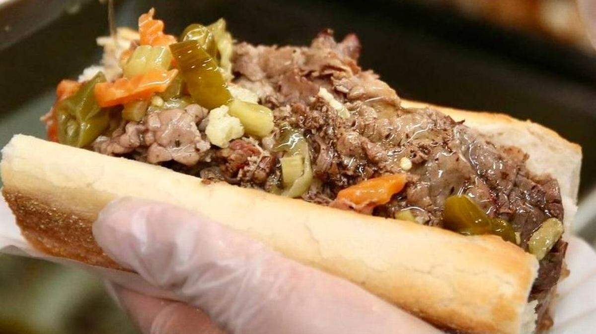 An Italian beef sandwich at Portillo’s.