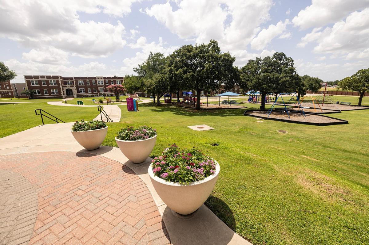 The courtyard on the campus of ACH Child and Family Services in southeast Fort Worth.