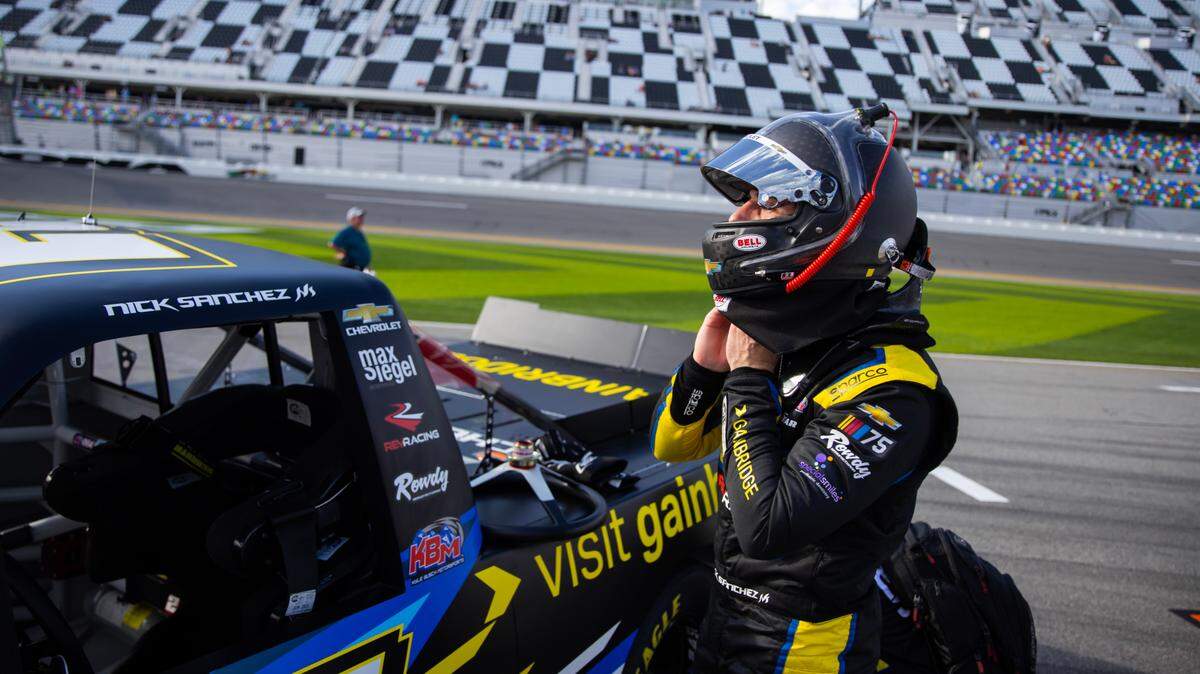 NASCAR Craftsman Truck Series driver Nick Sanchez won at Texas Motor Speedway on Saturday. 