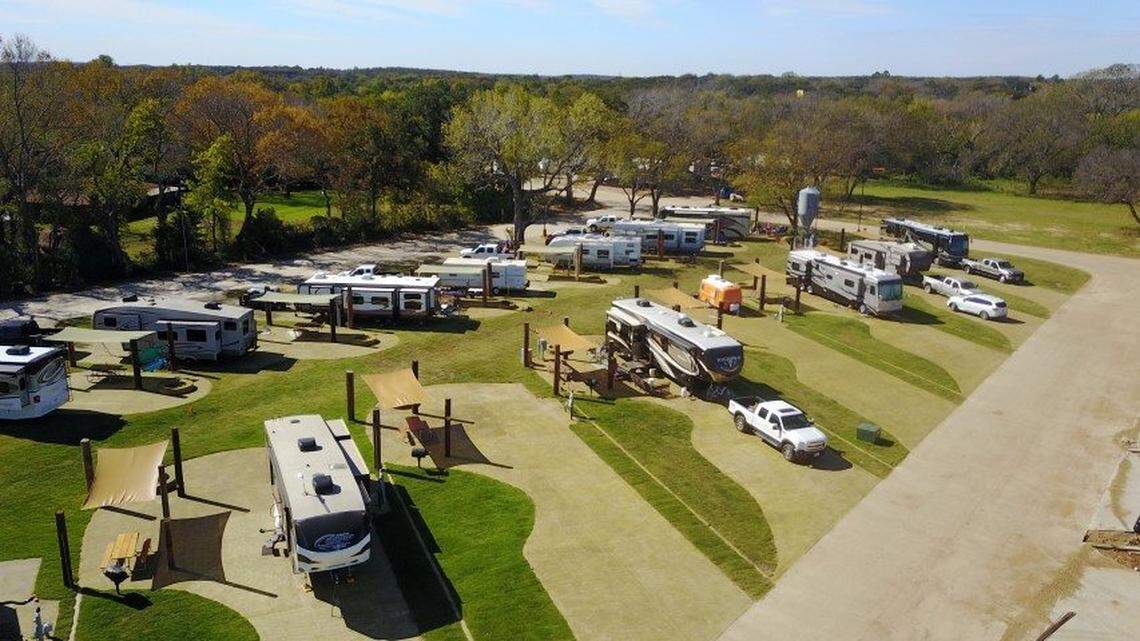 North Texas Jellystone Park in Burleson. Their “red carpet” RV site is the perfect place to park and camp.
