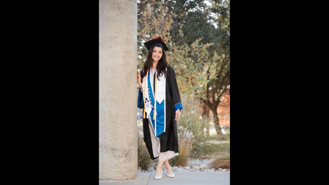 Ward Sakeik poses for her graduation photos. Sakeik graduated from the University of Texas-Arlington.