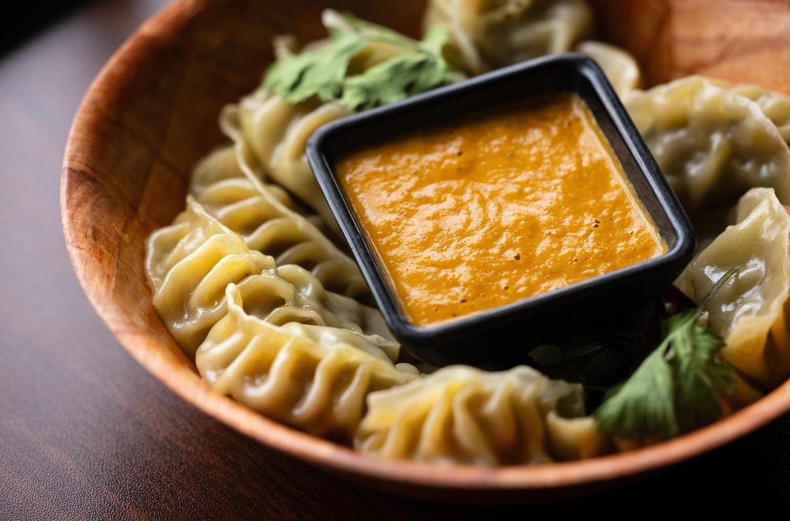 Steamed momo, a Nepalese dumpling, at Palate Garden on Thursday, April 3, 2025, in Saginaw.