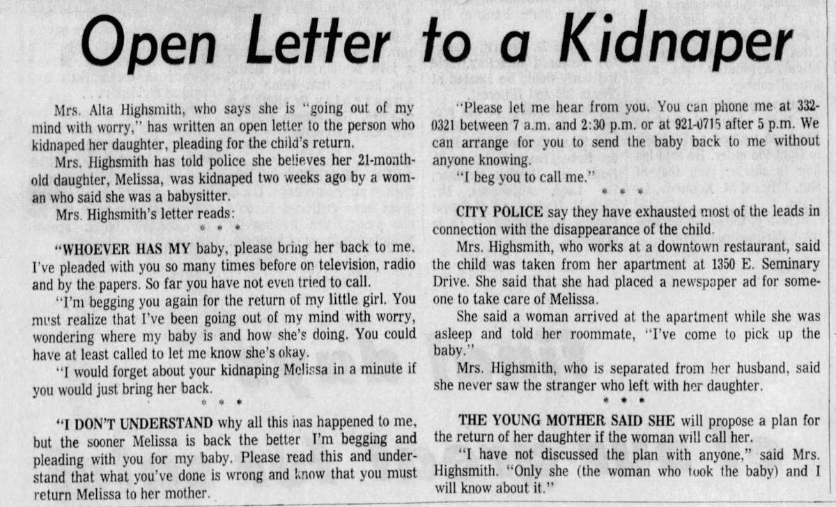 Open letter to kidnapper