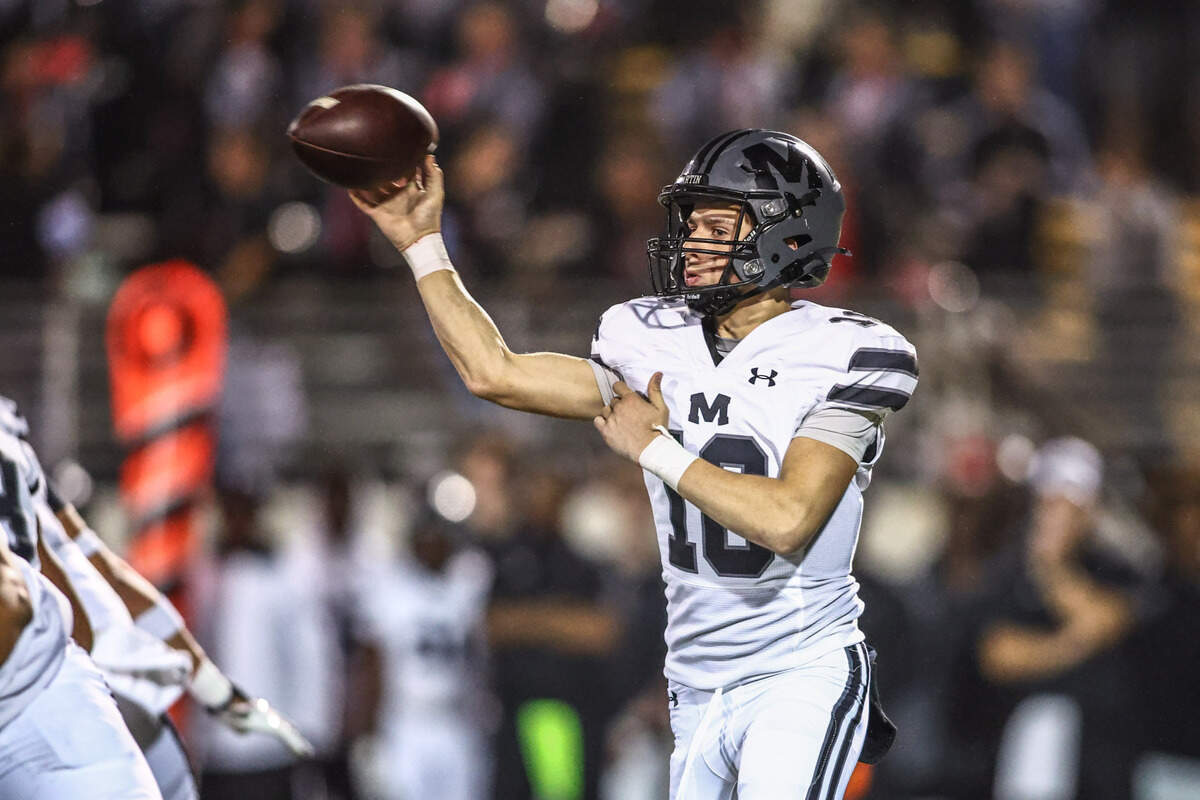 Martin quarterback Ethan Alvarez throws the ball at the Thursday, Nov. 7 game at UTA’s Maverick Stadium in Arlington. Special to the Star-Telegram / Tom Marvin