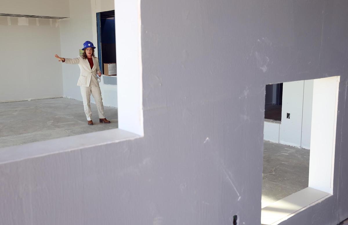 Carol Klocek, CEO of the Center for Transforming Lives, gives a tour of the new Riverside Campus under construction on Tuesday, Nov. 12, 2024, in Fort Worth. The facility provides services for mothers and children experiencing poverty and homelessness.
