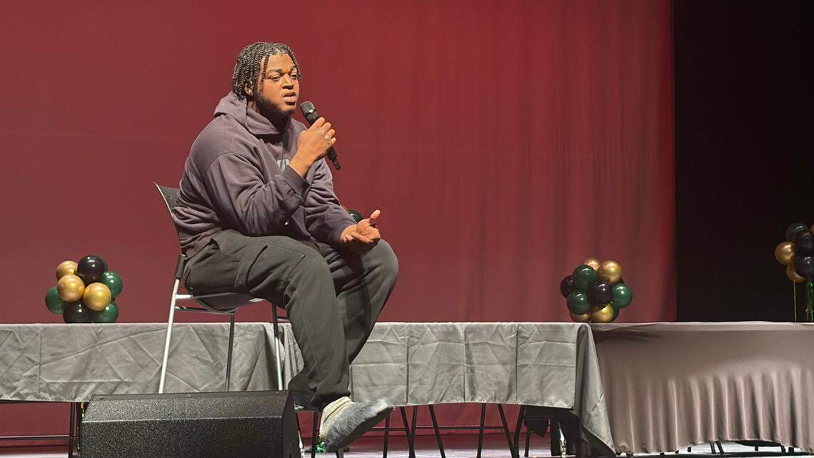Tyler Smith, a three-time Pro Bowler for the Dallas Cowboys, visited his alma mater, North Crowley High School, on Friday to speak at “Mind Over Medals Mental Health Summit” about his NFL journey and mental health awareness. Tyler Smith, a three-time Pro Bowler for the Dallas Cowboys, visited his alma mater, North Crowley High School, on Friday to speak at “Mind Over Medals Mental Health Summit” about his NFL journey and mental health awareness.